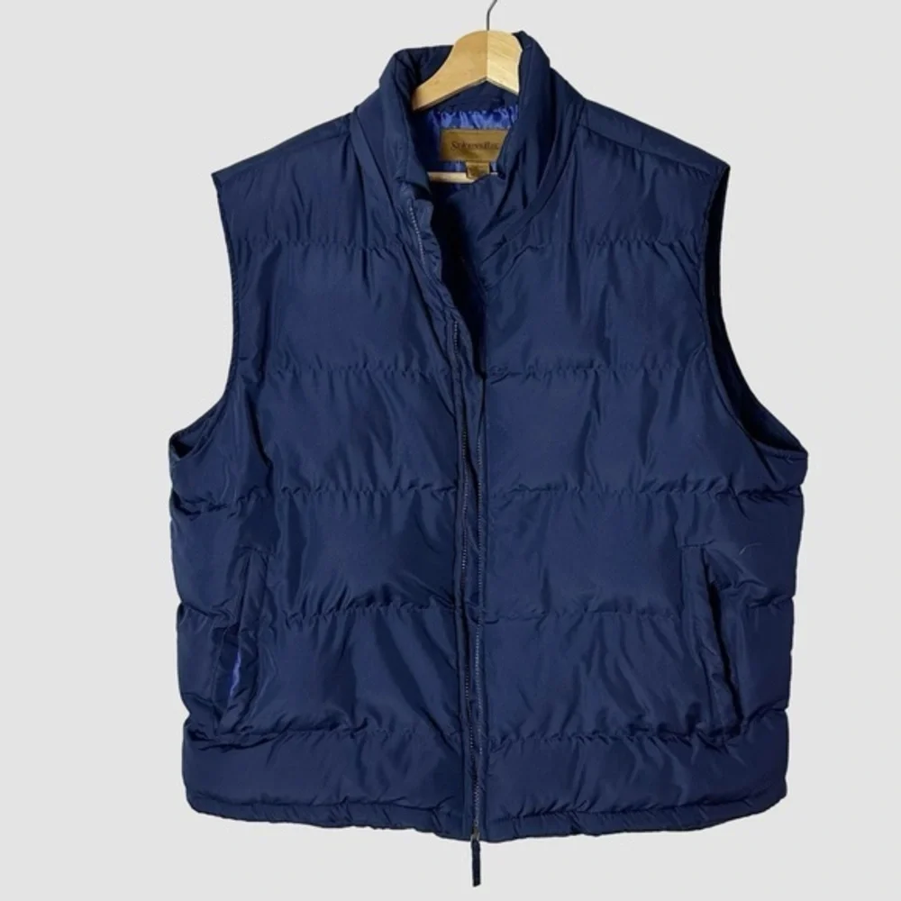 Saddlebred Puffer Vest XL Navy Zip Front Lightweight Quilted Outdoor